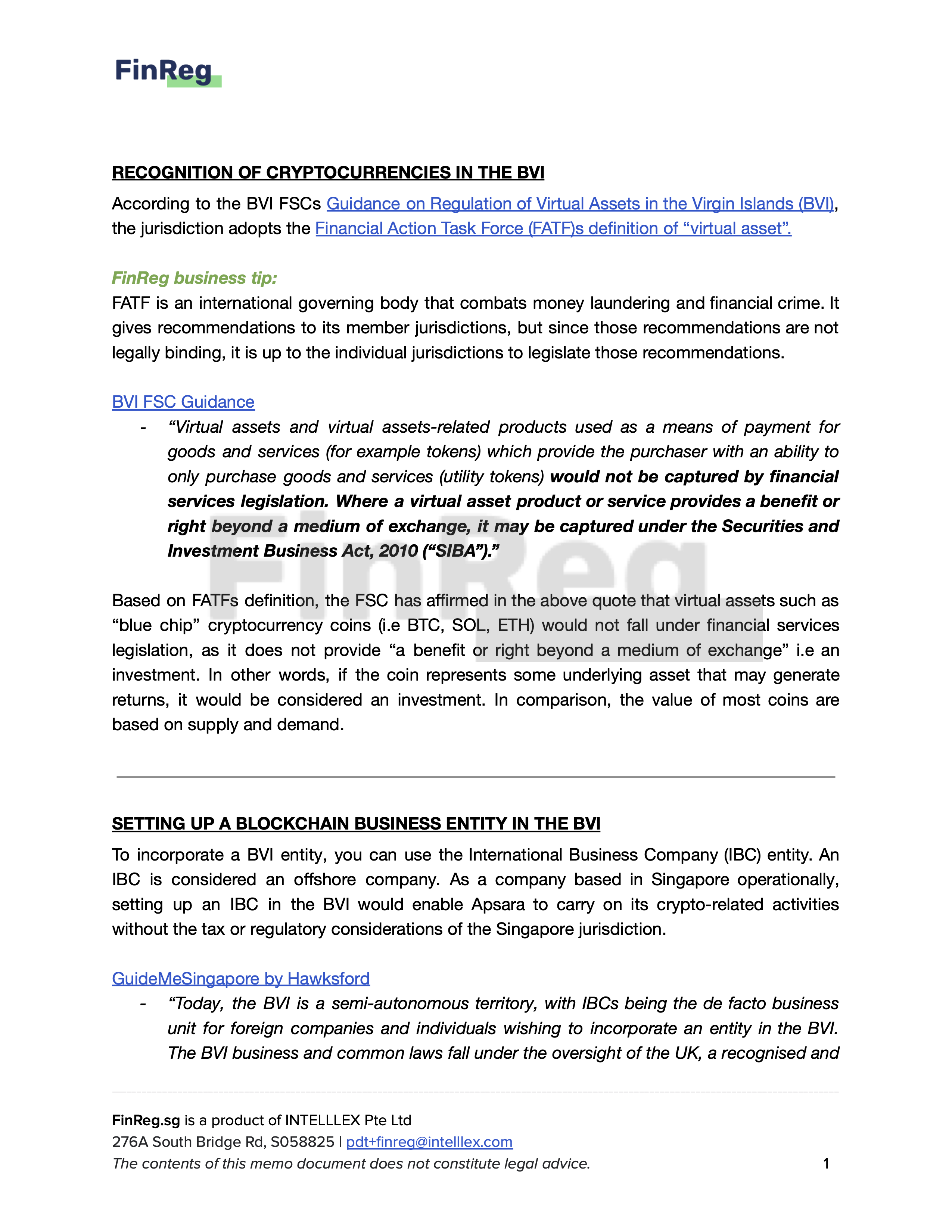 Incorporating in BVI | Memo | FinReg.sg